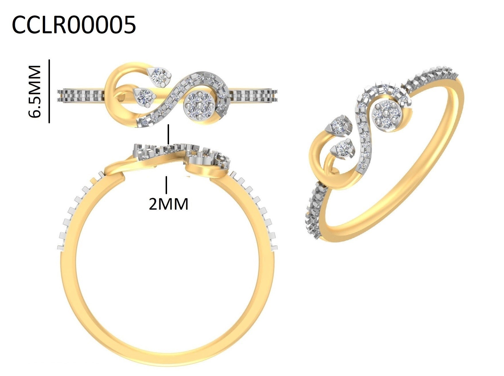 Couture Diamond Loop Silver Ring