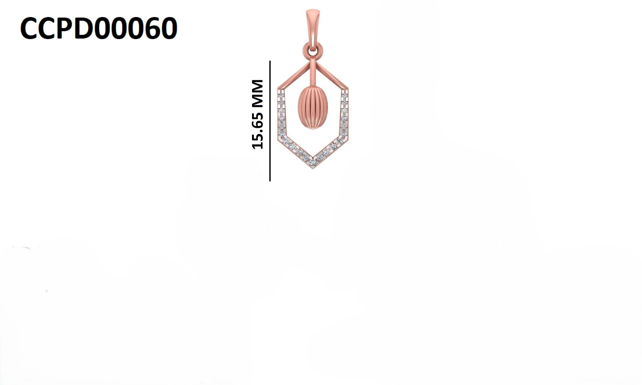 Modern Hexagon Diamond Pendant in Rose Gold Plated