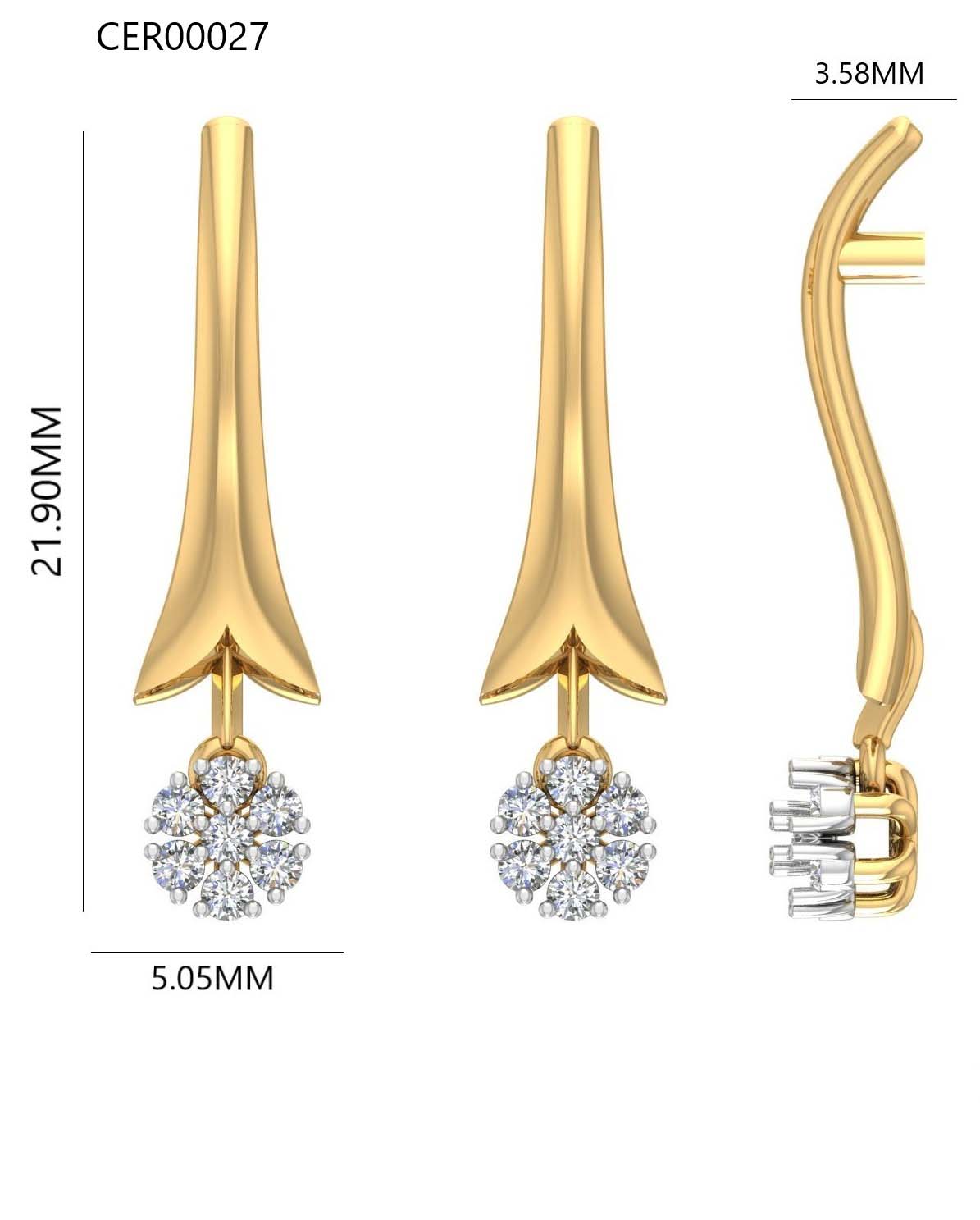 Flora Drop Elegance 925 Silver Earrings