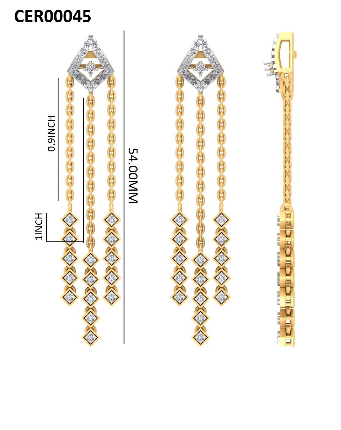 Luxe Linear Brilliance Triple-Drop 925 Silver Earrings