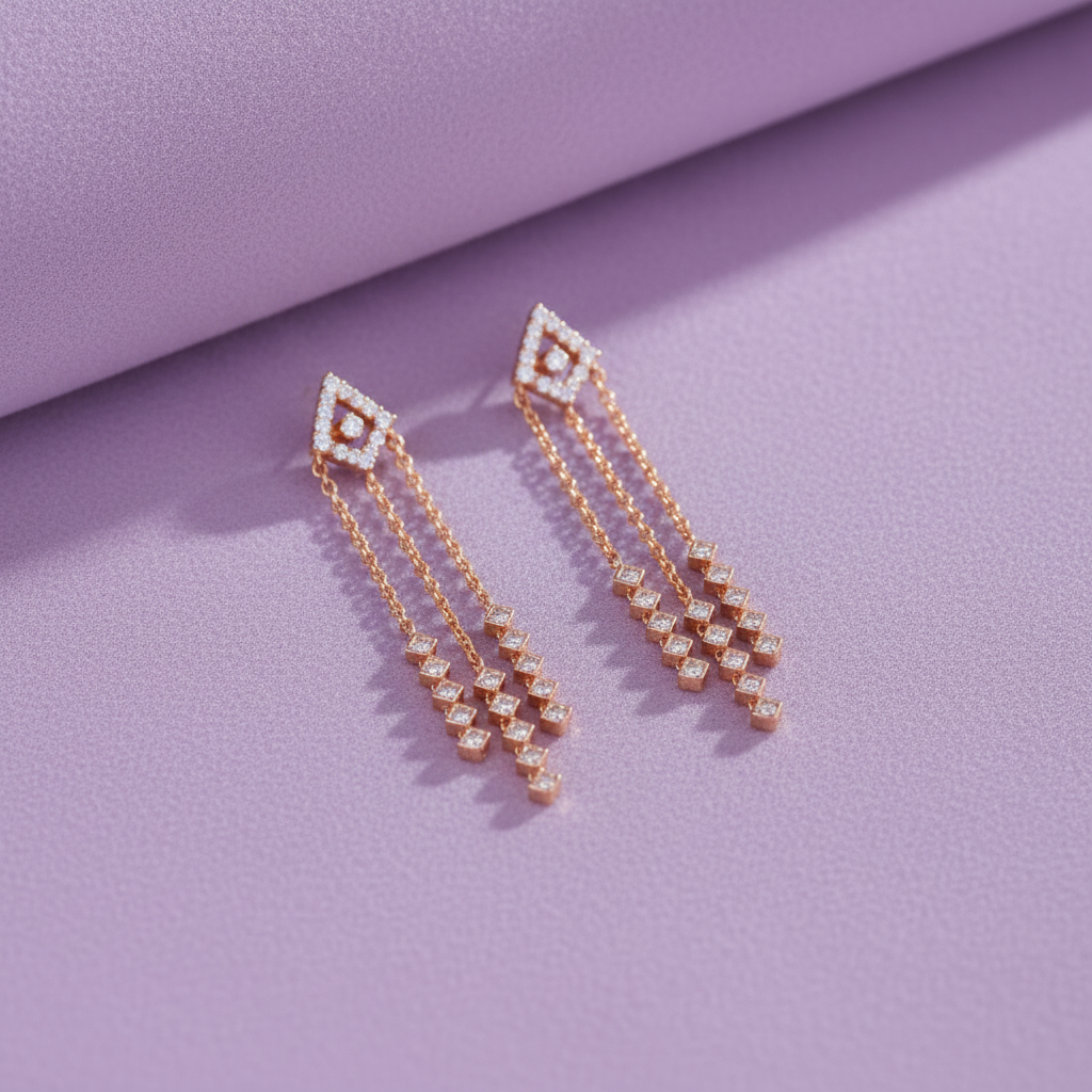 Luxe Linear Brilliance Triple-Drop 925 Silver Earrings