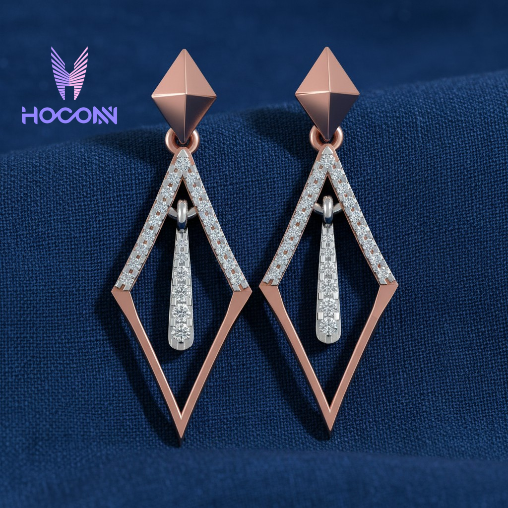 Sleek Geometric 925 Silver Drop Earrings
