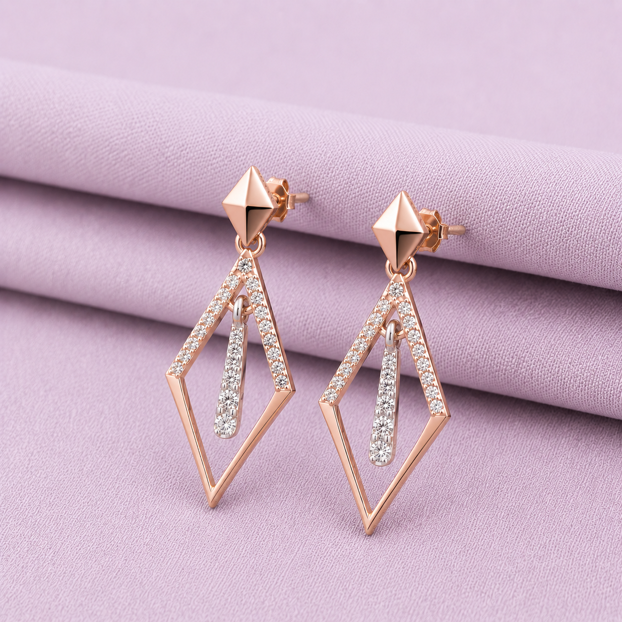 Sleek Geometric 925 Silver Drop Earrings