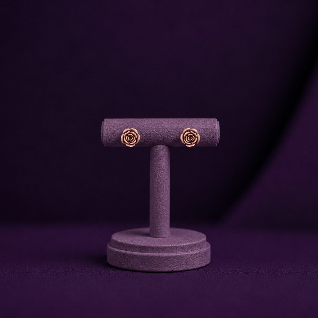 Minimalist Rose Bud 925 Silver Stud