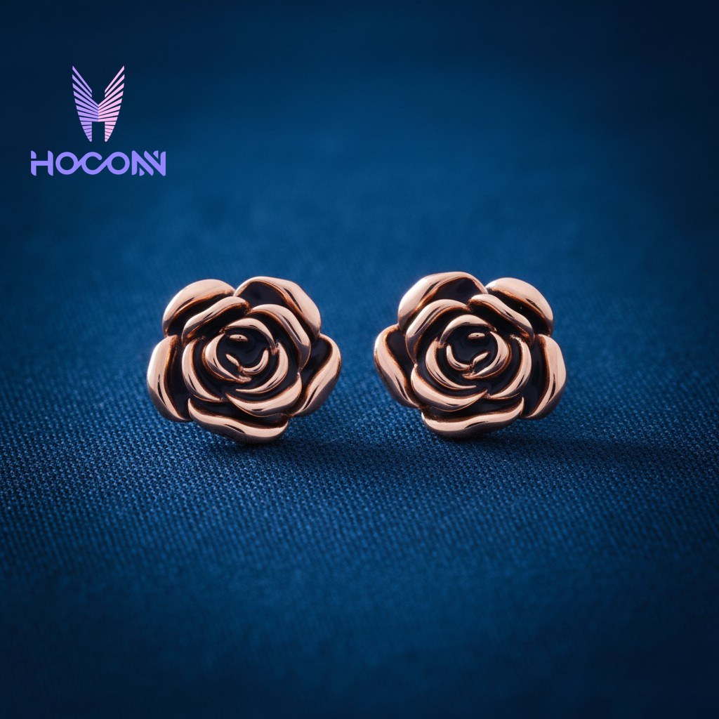 Minimalist Rose Bud 925 Silver Stud