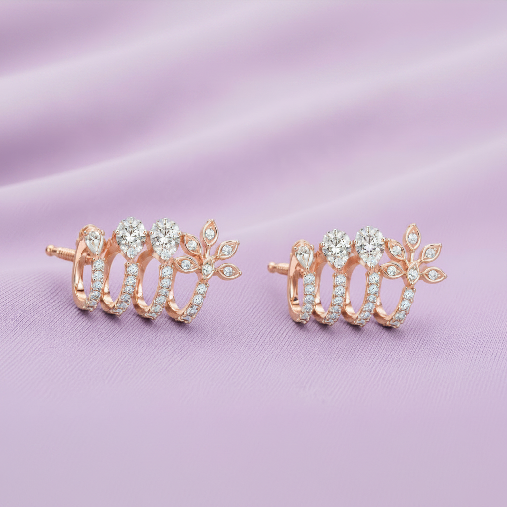 Multi Hoop Diamond Ear 925 Silver Cuff