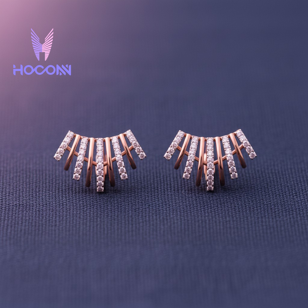 Radiating Diamond Fan 925 Silver Ear Cuff