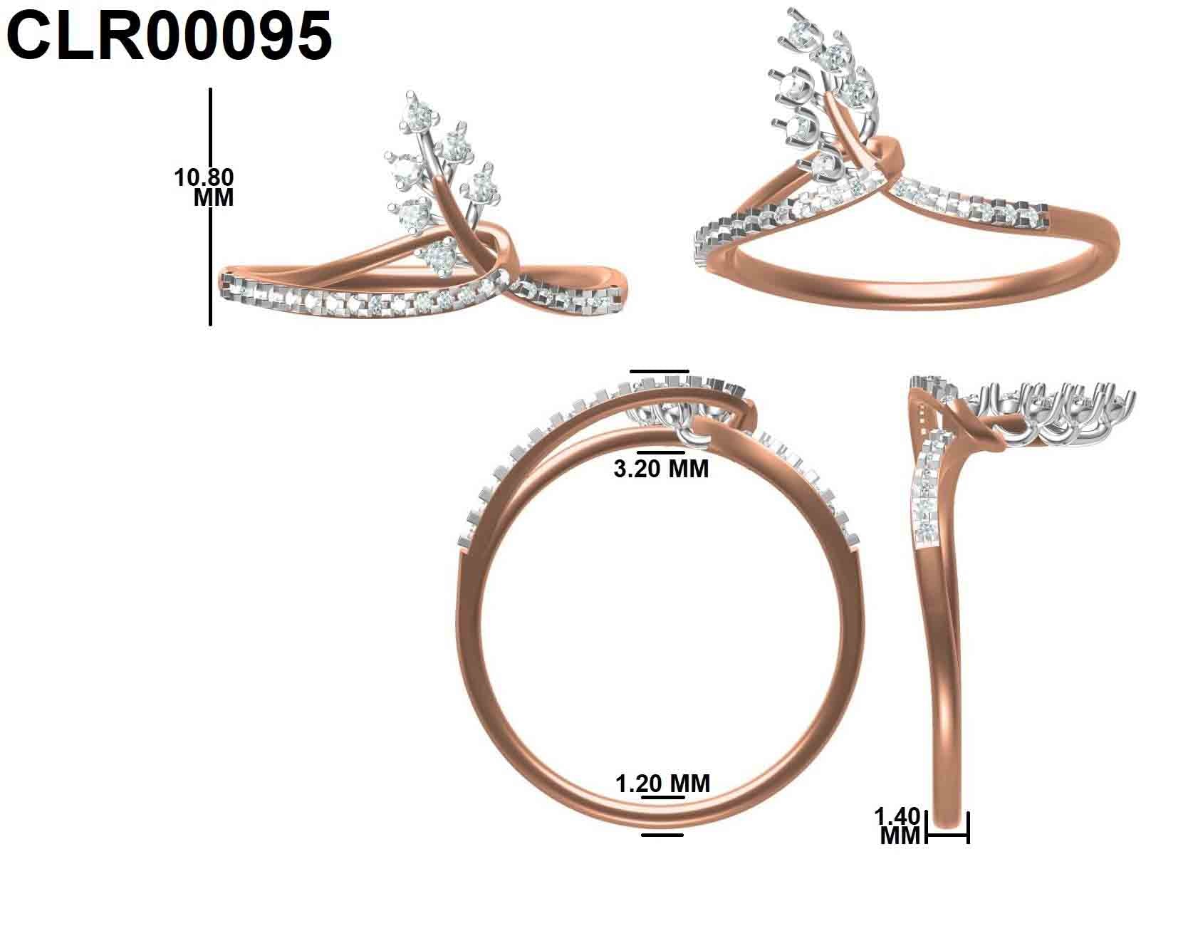 Cluster Vine | Rose Gold Plating 925 Silver Ring
