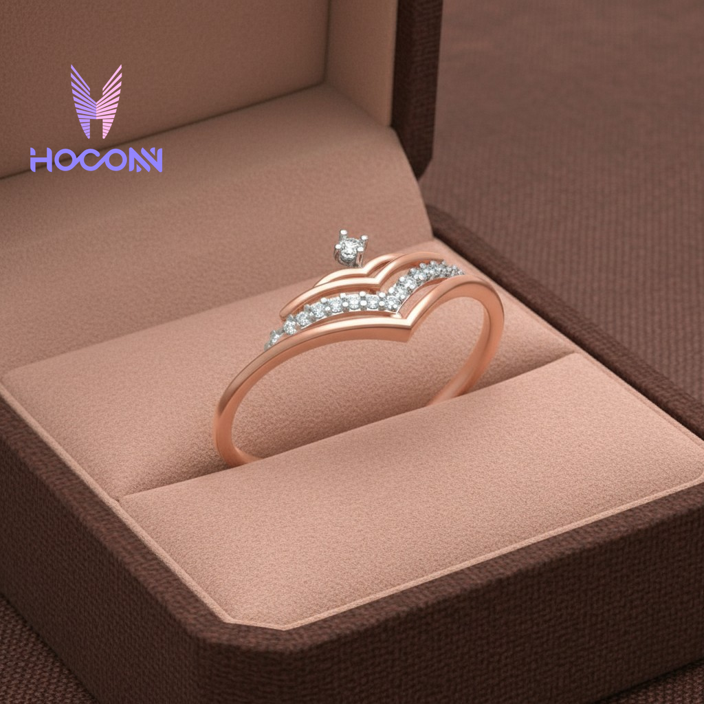 Rose Gold Plated 925 Silver Delicate Grace Ring
