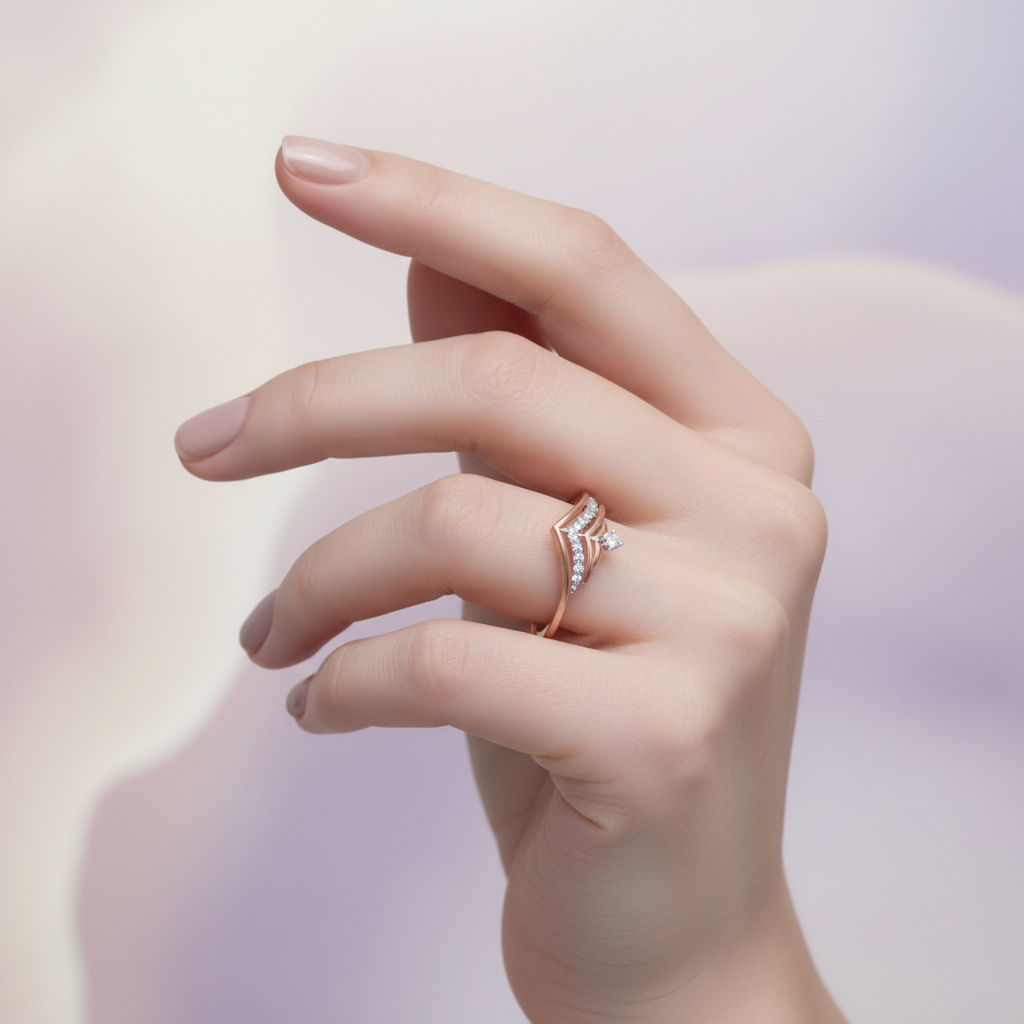 Rose Gold Plated 925 Silver Delicate Grace Ring