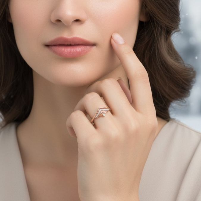 Rose Gold Plated 925 Silver Delicate Grace Ring