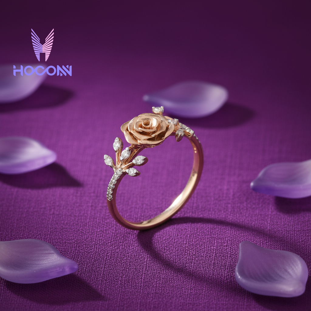 Rose Gold Plated Flora Grace 925 Silver Ring