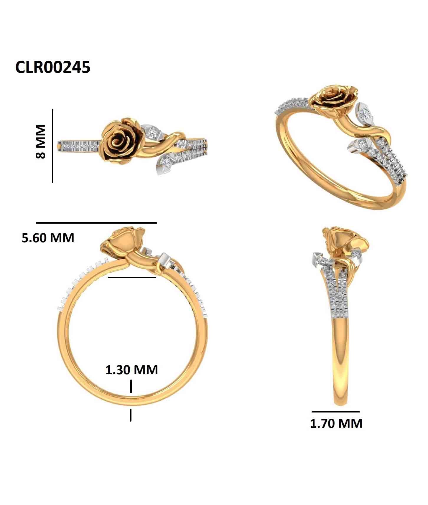 Golden Blossom 925 Silver Premium Plated Ring