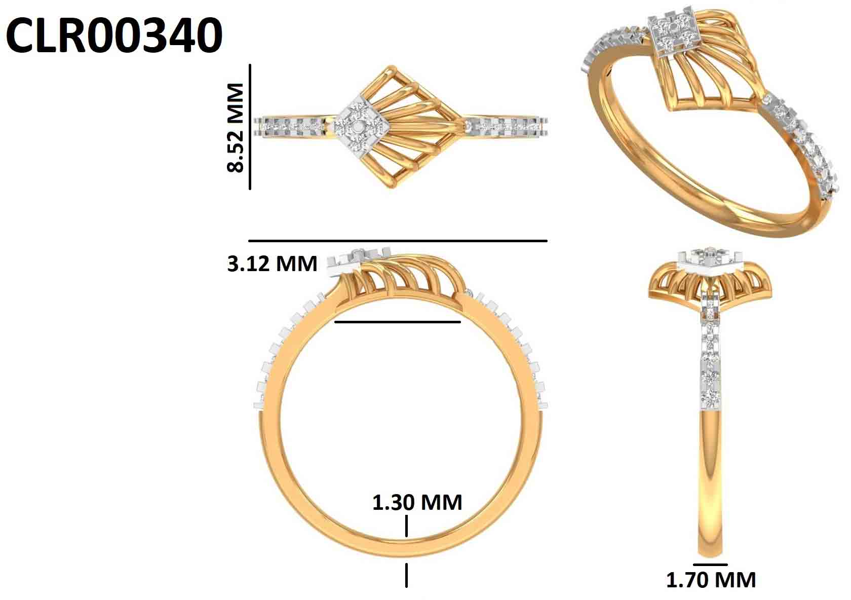 Pure Minimal 925 Silver Gold Plated Ring