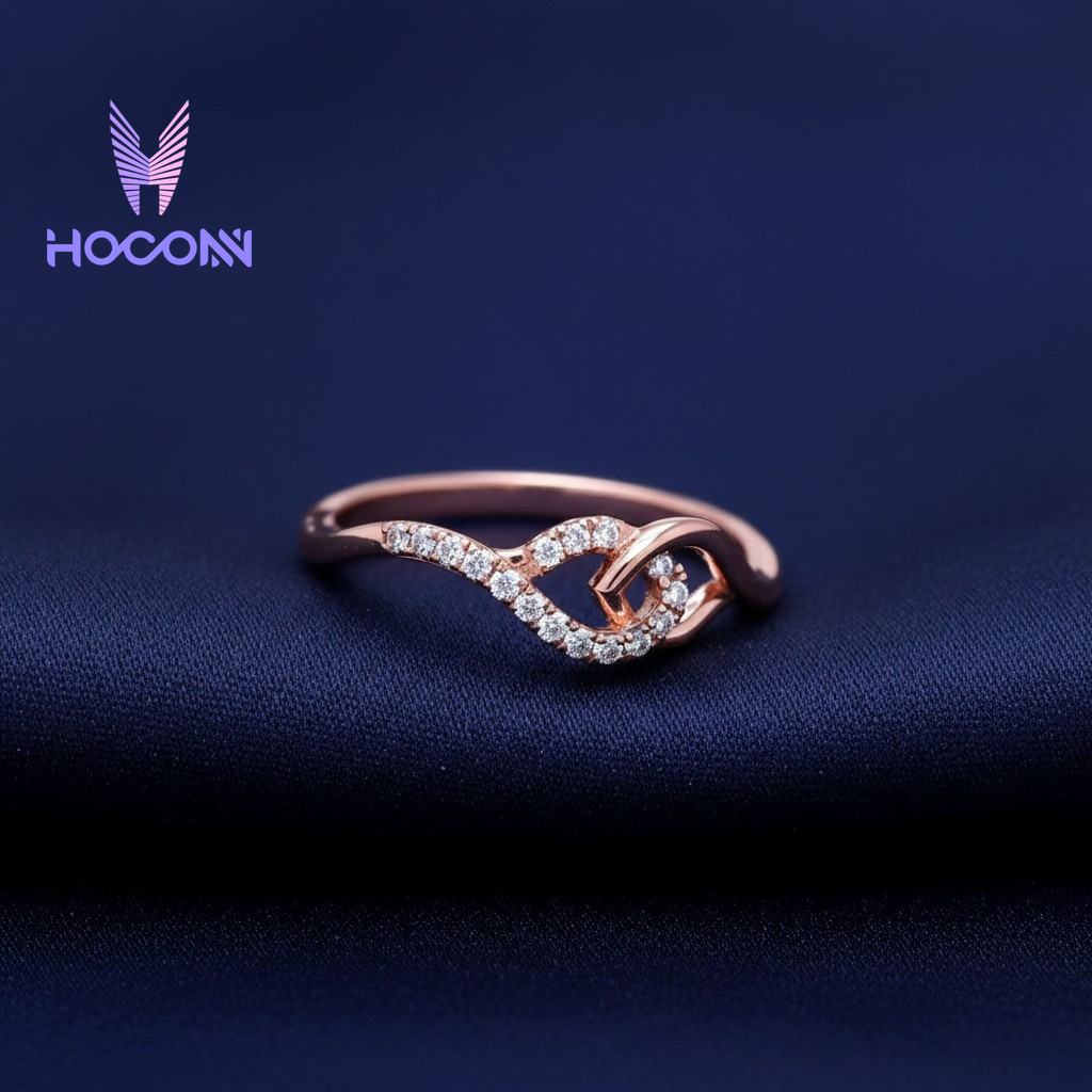 Rose Gold 925 Silver Eterna Twist Ring