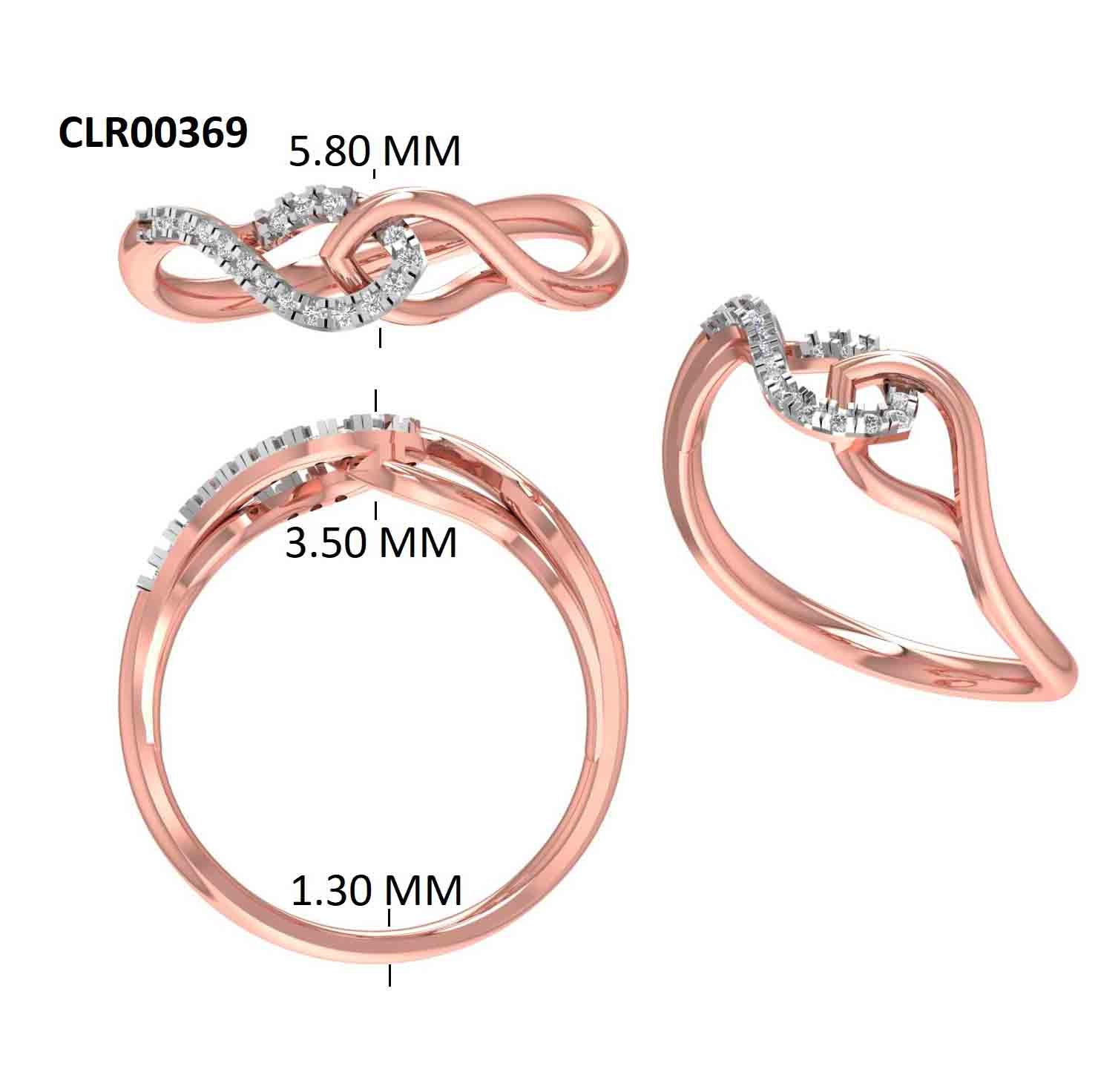 Rose Gold 925 Silver Eterna Twist Ring