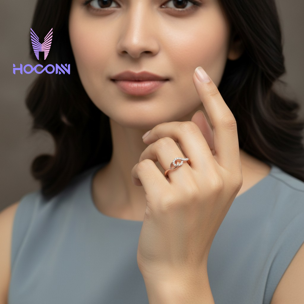 Rose Gold 925 Silver Eterna Twist Ring