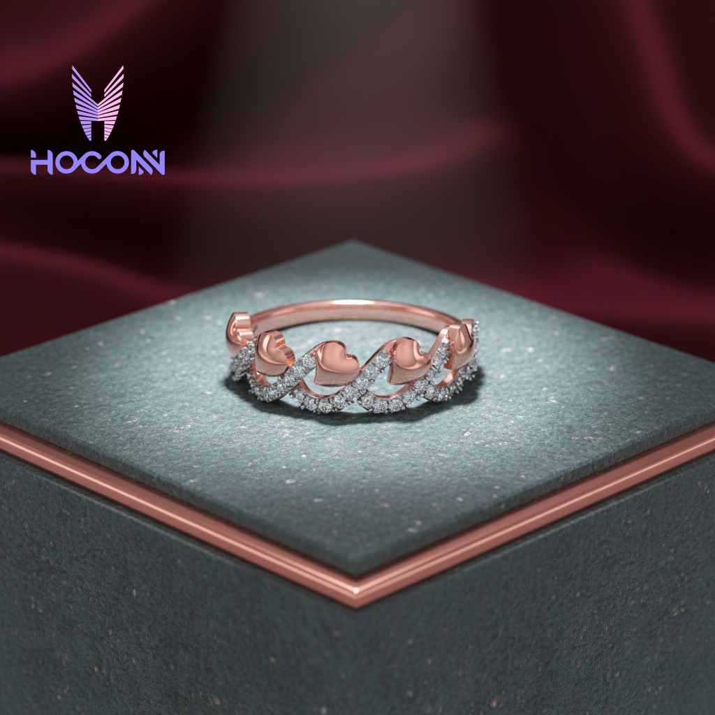 Love Weave 925 Silver with Rose Gold Plating