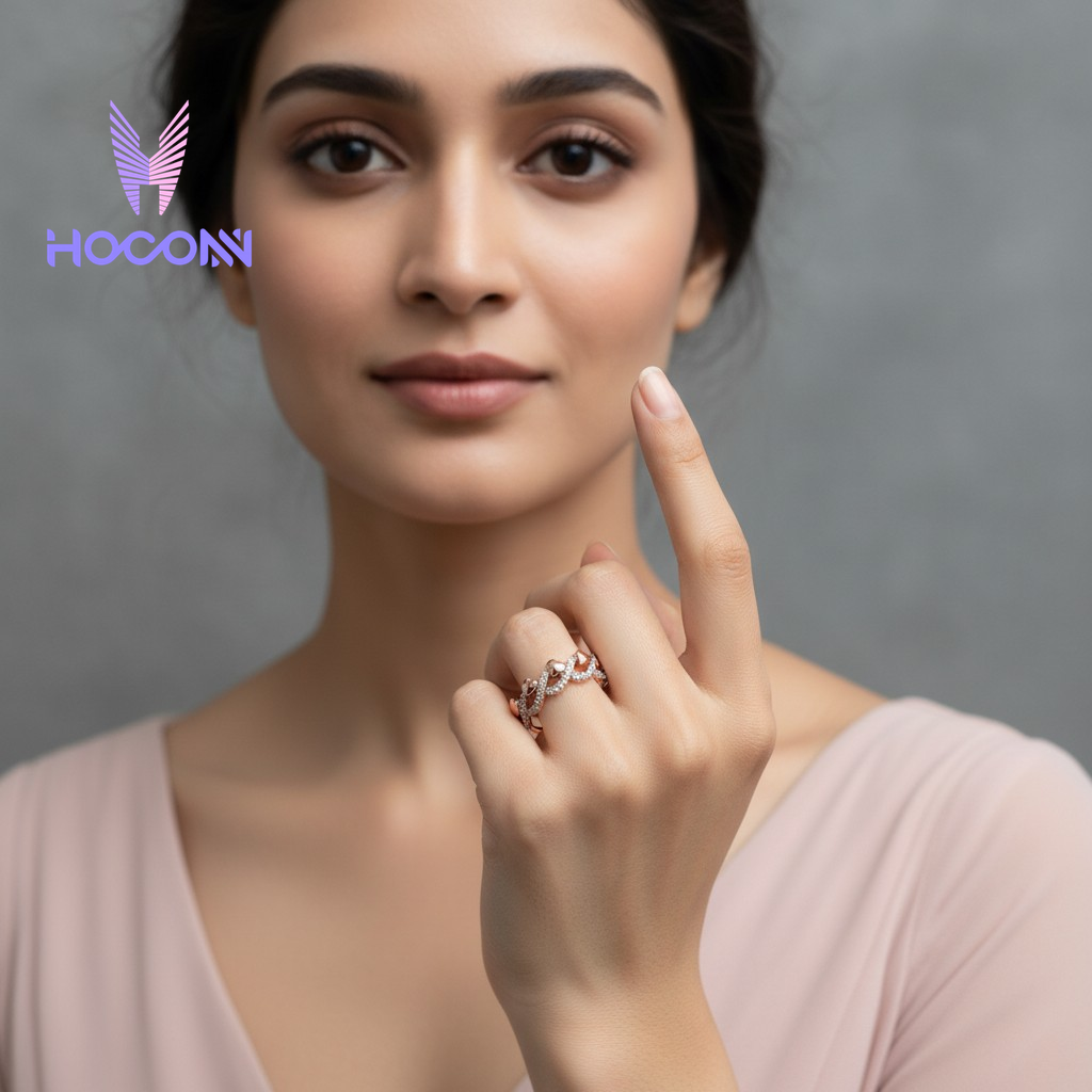 Love Weave 925 Silver with Rose Gold Plating