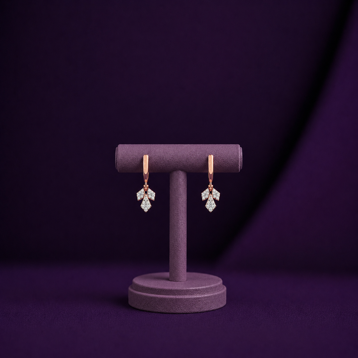 925 Silver | Brilliant Diamond Drop Hoop Design