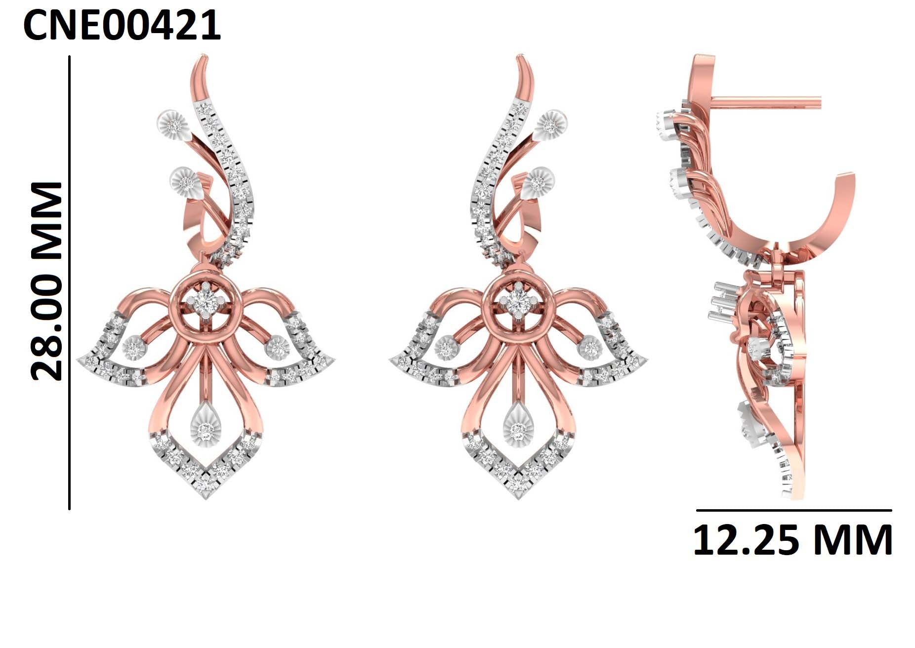 Grand Floral Drop 925 Silver Earrings