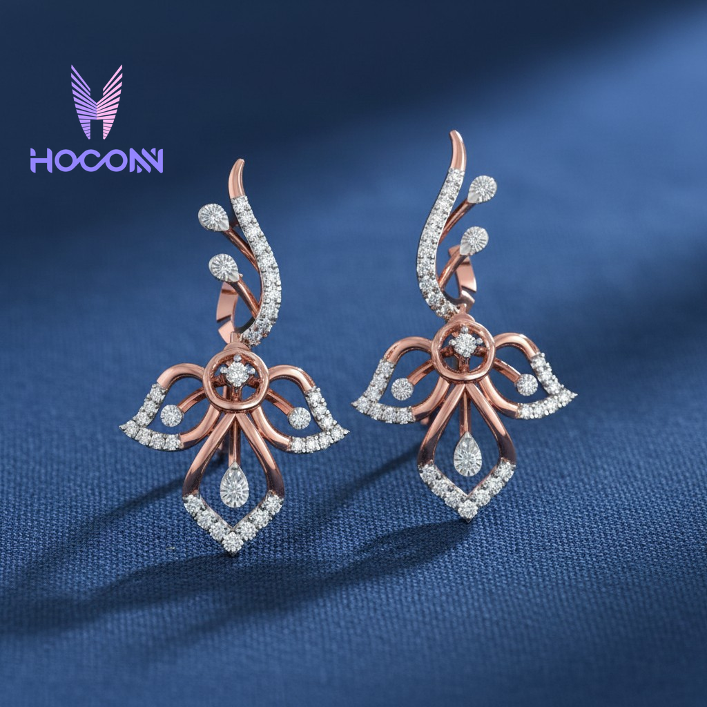 Grand Floral Drop 925 Silver Earrings