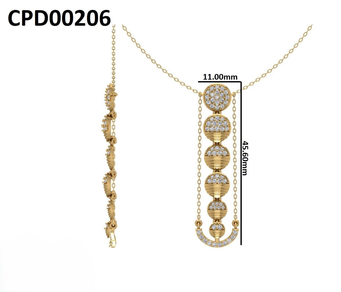 Gold Plated Eterna Fall 925 Silver Pendant With Chain