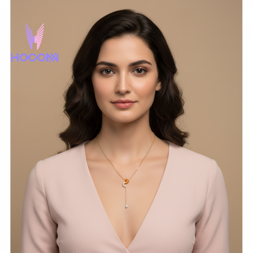 Gold Tone Y Drop 925 Silver Necklace With Chain