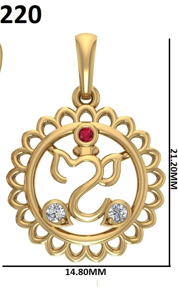 Gold Plated Divine Om Blessing Silver Pendant