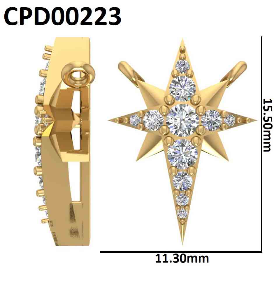 Stellar Spark Diamond 925 Silver Pendant With Chain