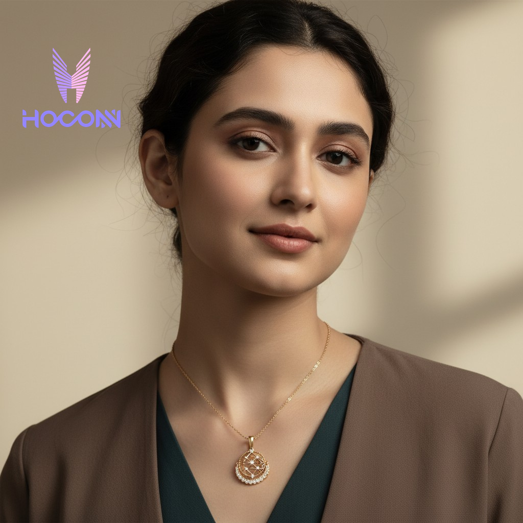 Ornate Mandala Gold Diamond Pendant