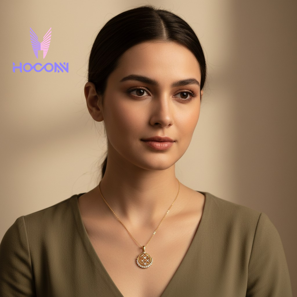 Ornate Mandala Gold Diamond Pendant