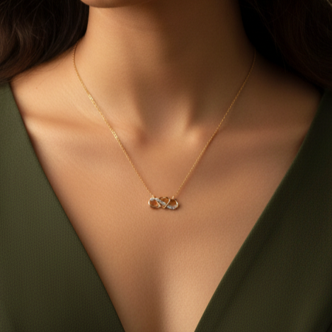 Intertwined Heart 925 Silver Pendant With Chain