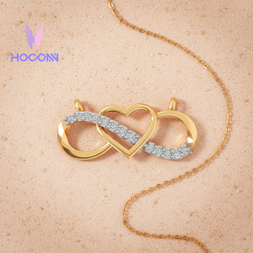 Intertwined Heart 925 Silver Pendant With Chain