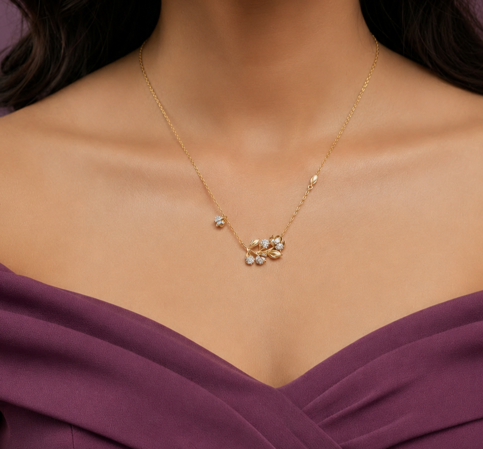 Gold Plated Pearl Bud Floral Silver Pendant