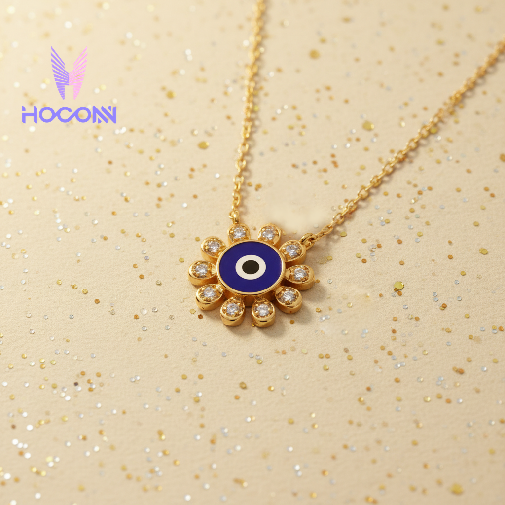 925 Silver Protective Evil Eye Pendant With Chain