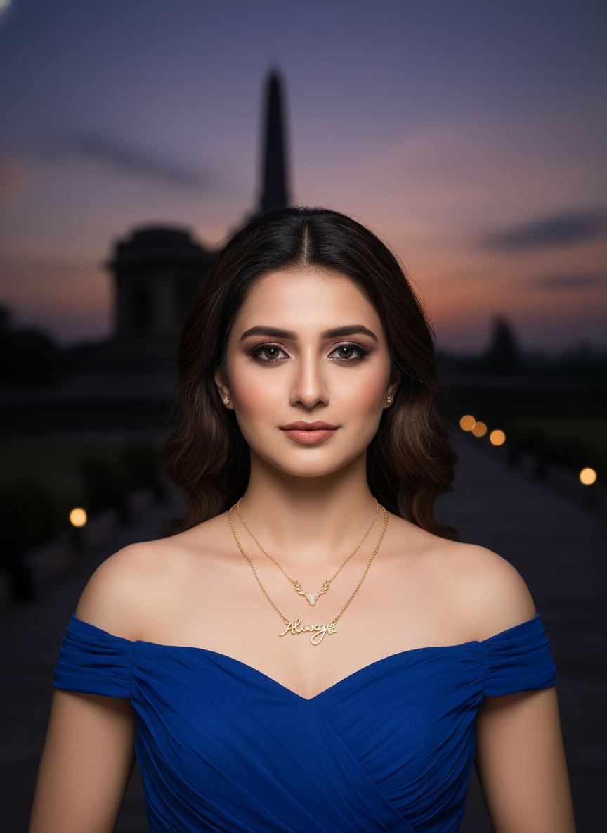 Always Charm Layered Gold Plated 925 Silver Necklace