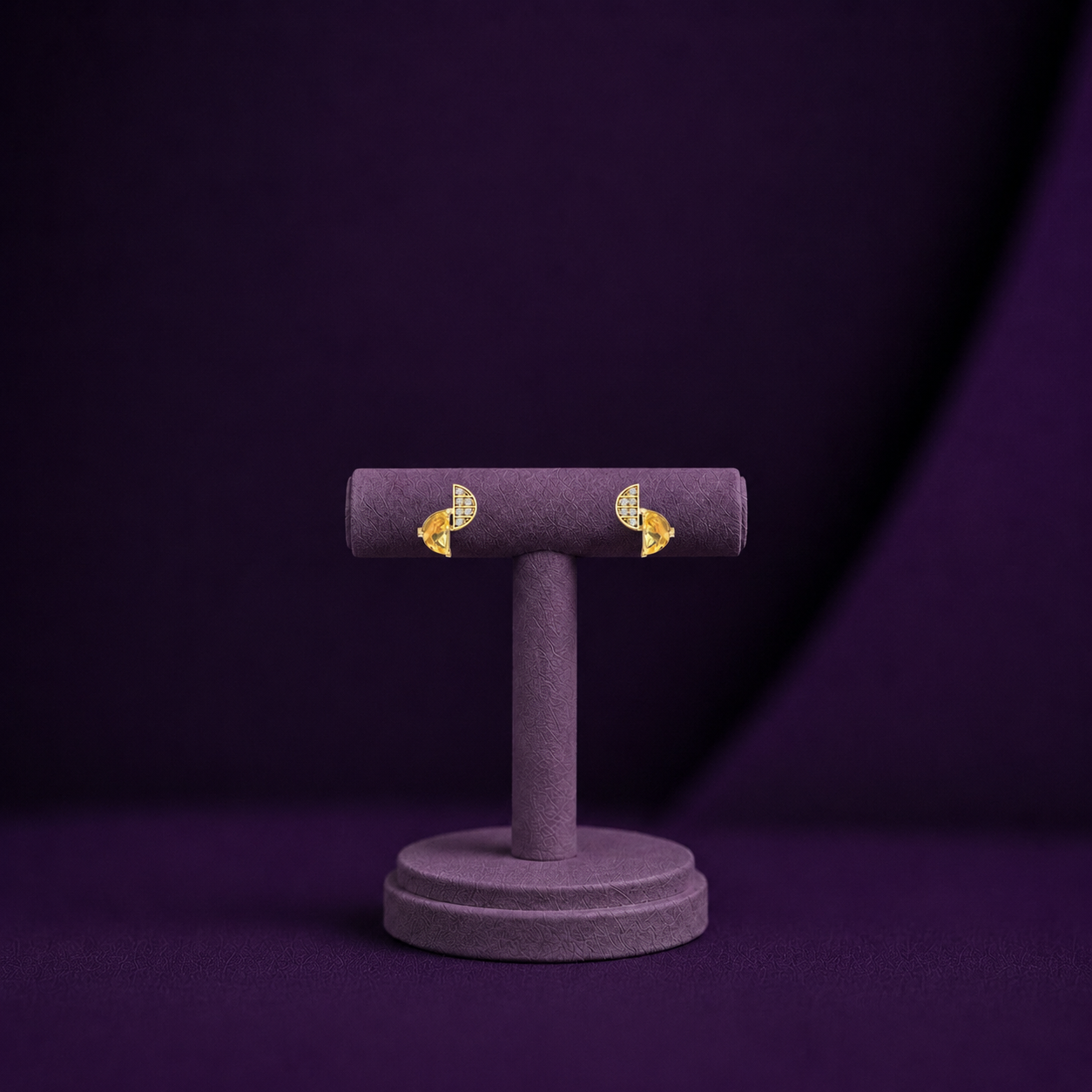 Radiant Split Moon Gemstone 925 Silver Studs
