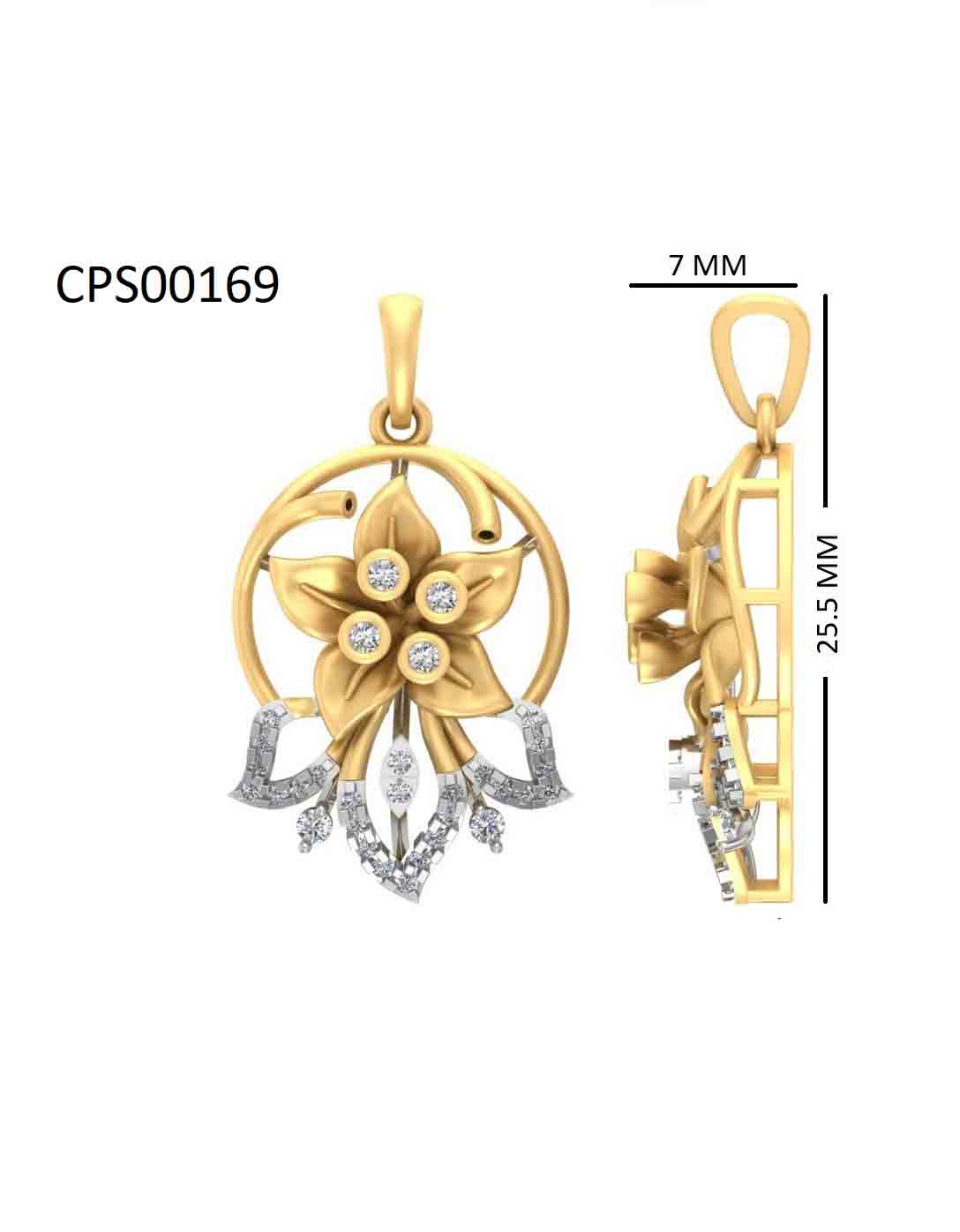 Lotus Bloom 925 Silver Gold Finish Pendant