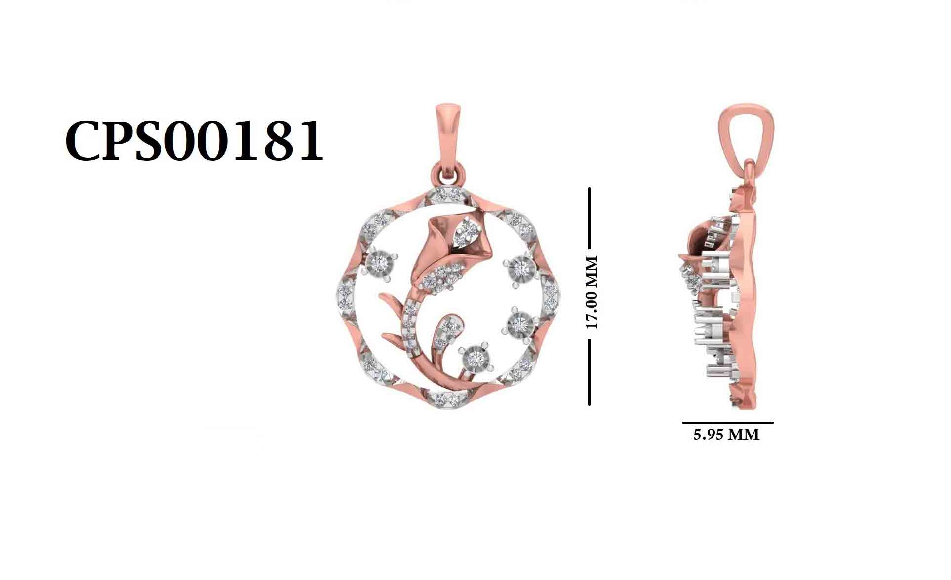 Rose Petal Charm 925 Silver Rose Gold Pendant