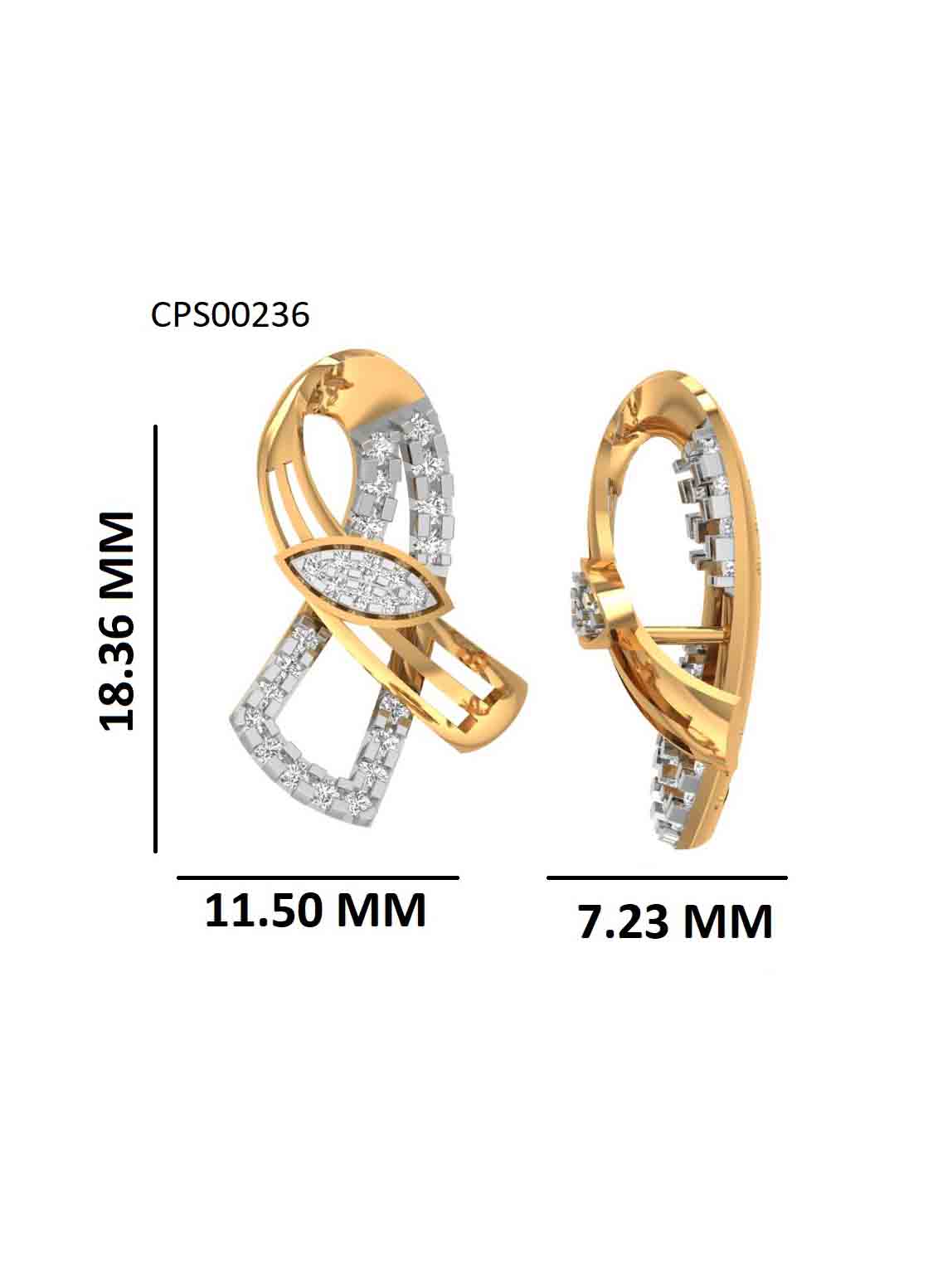 Twisted Ribbon 925 Silver Gold Plated Pendant