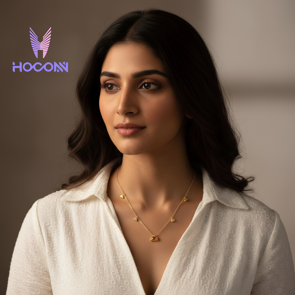 Half Moon Accent Silver Necklace