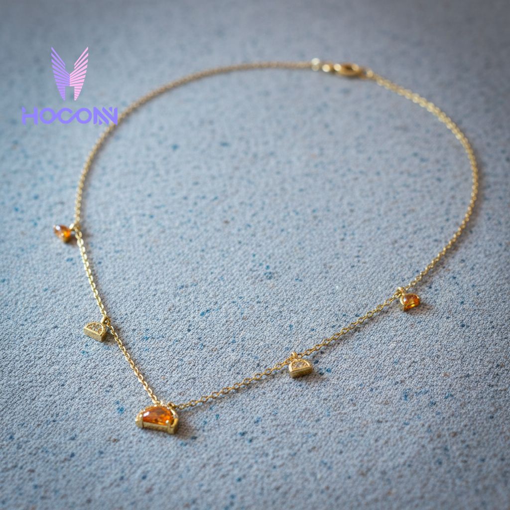 Half Moon Accent Silver Necklace