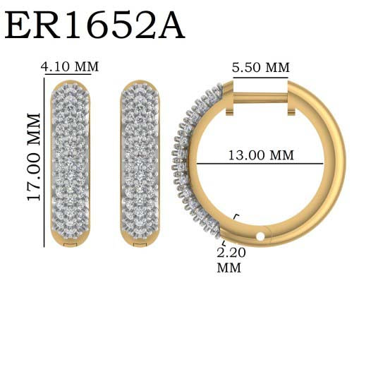 Luminous Half Pav‚ 925 Silve Hoops