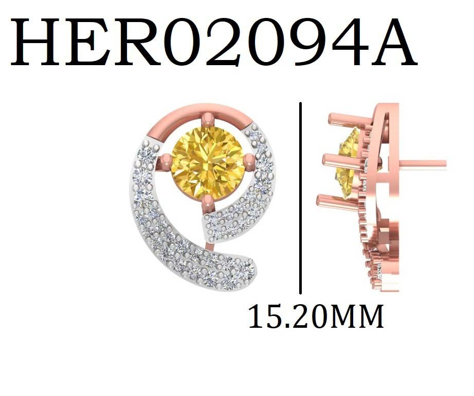 Modern Swirl Citrine Diamond 925 SilverEarrings