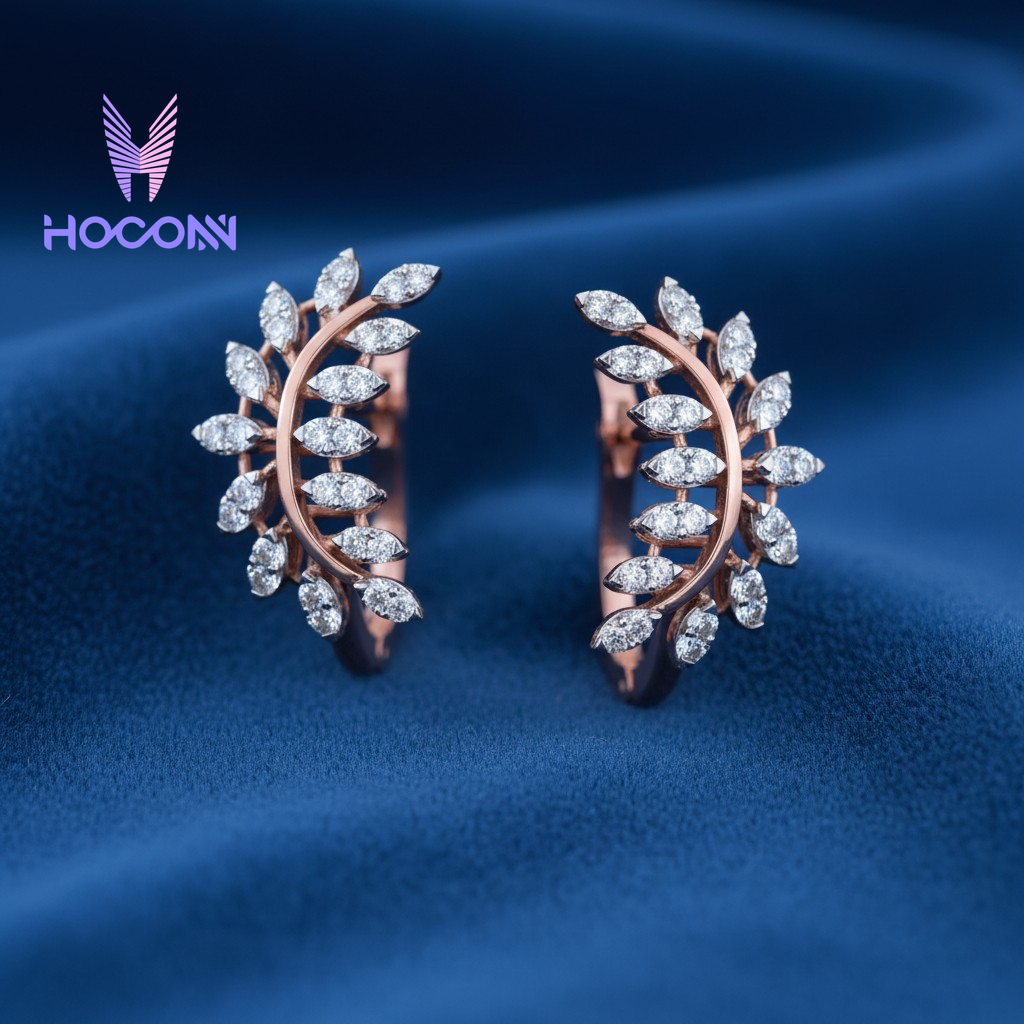 Ethereal Diamond Marquise Wing 925 Silver Studs