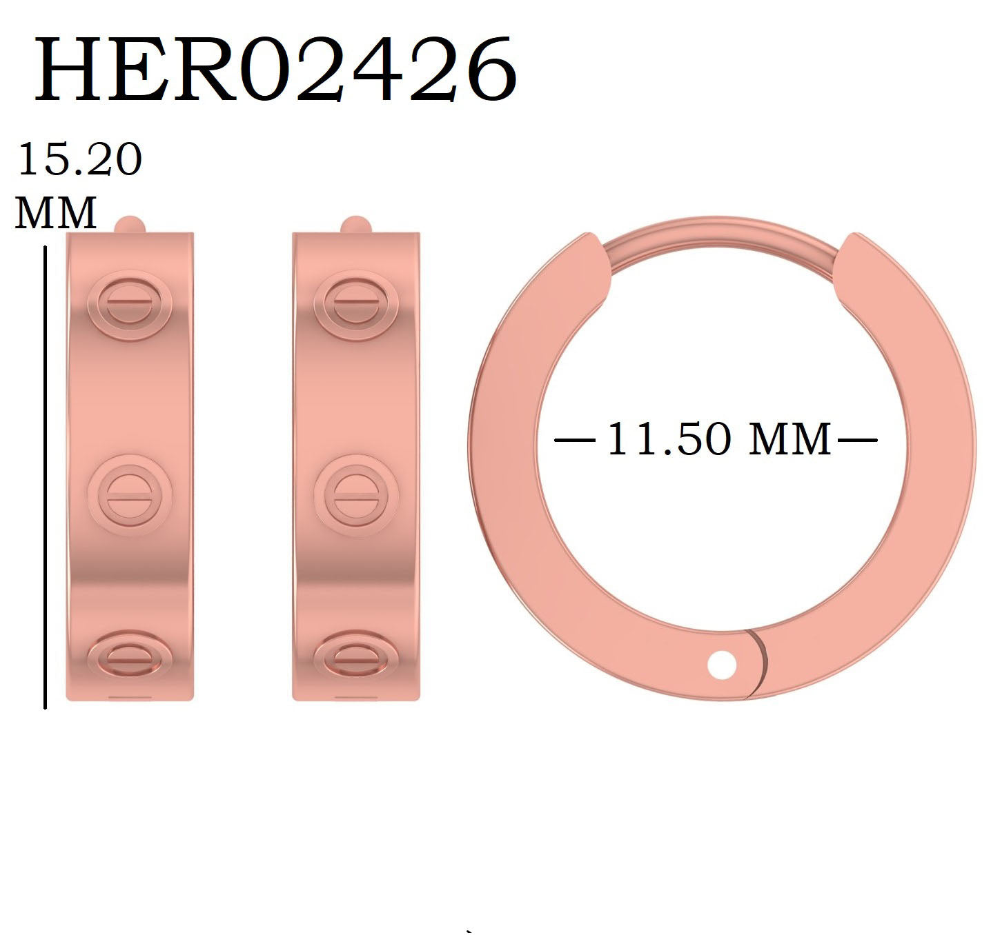 Modernist Rose Plated 925  Hoops