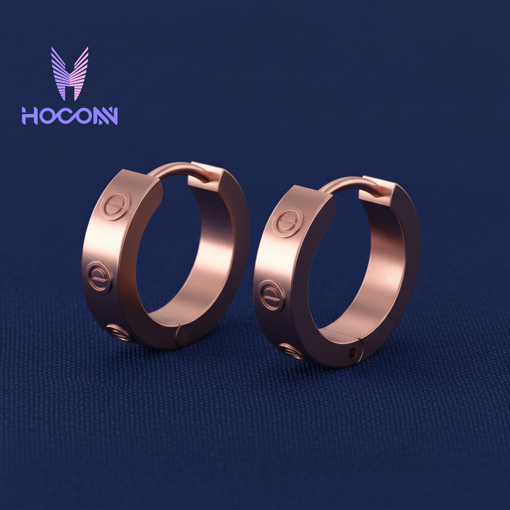 Modernist Rose Plated 925  Hoops