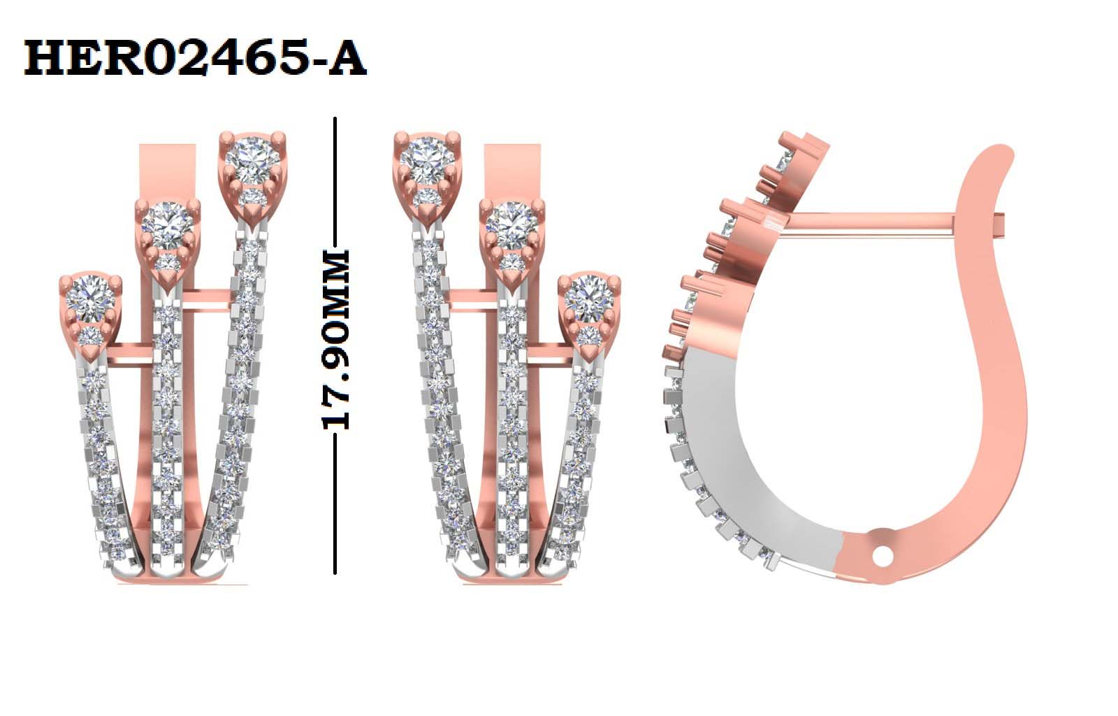 Triple Bar Diamond 925 Silver Studs