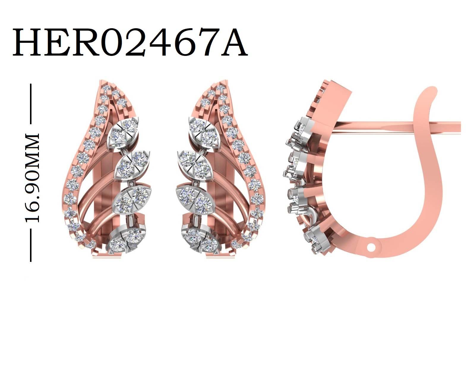 Open Leaf Style 925 Silver Hoop Earrings